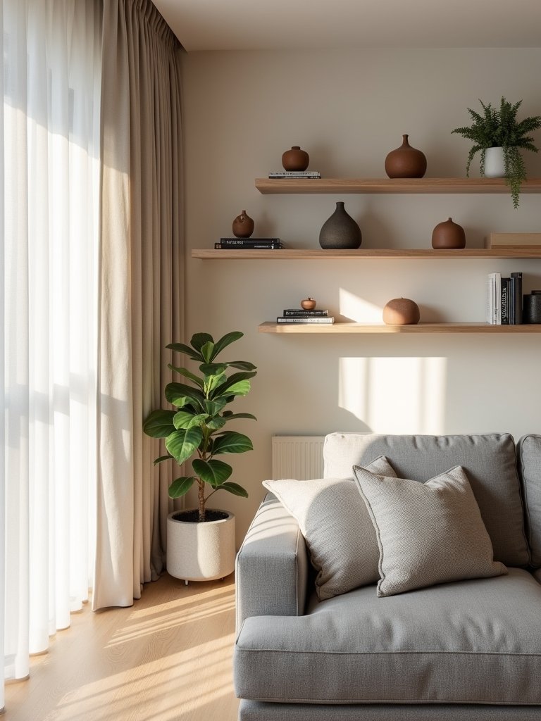 stylish open shelving display