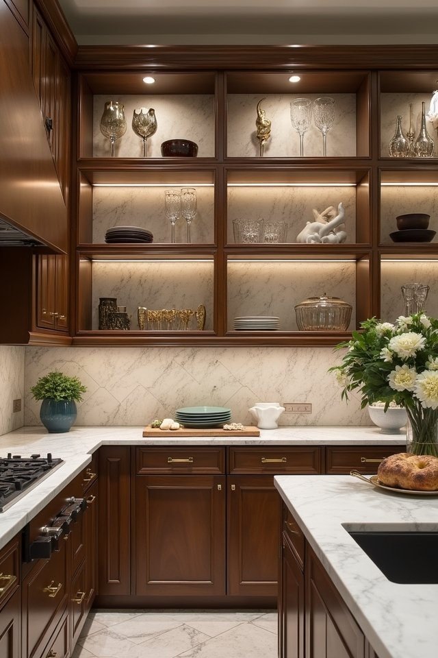 stylish open shelving display