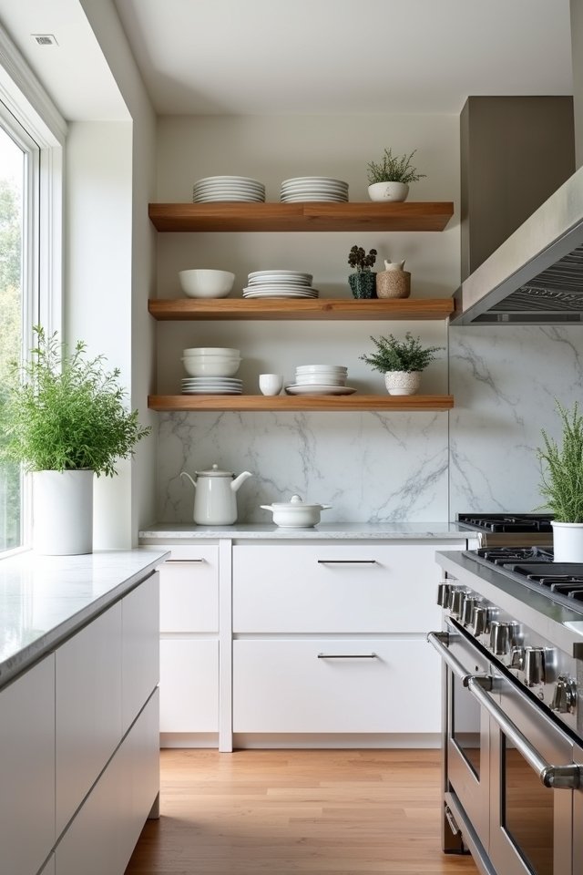 stylish open shelving display