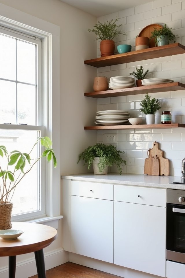 stylish open shelving display