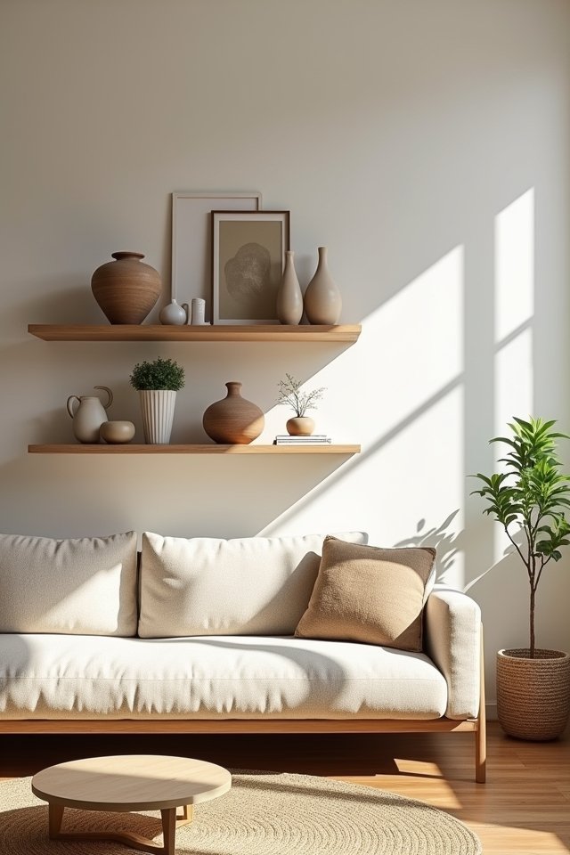 stylish open shelving display