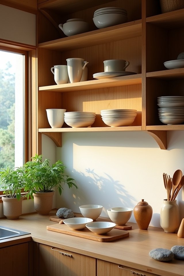 stylish open shelving display