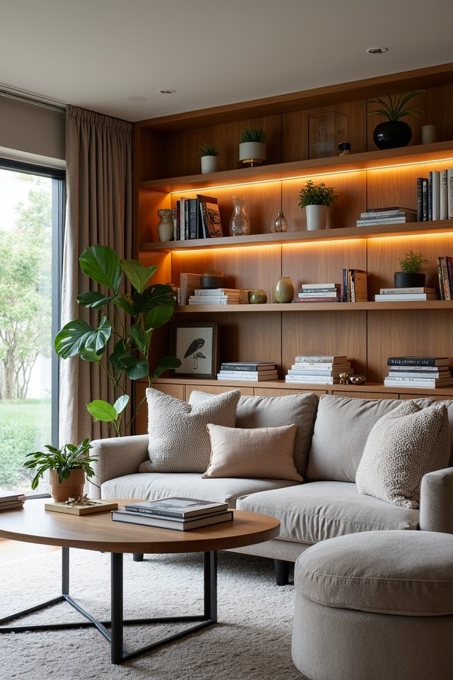 stylish open shelving display