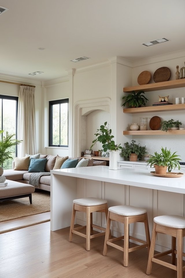 stylish open shelving display