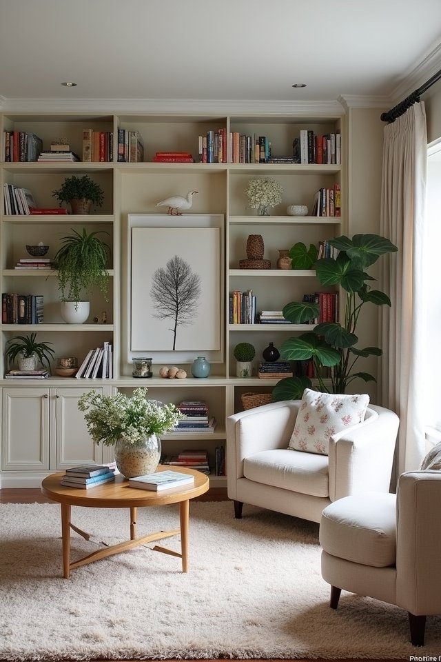 stylish open shelving divider