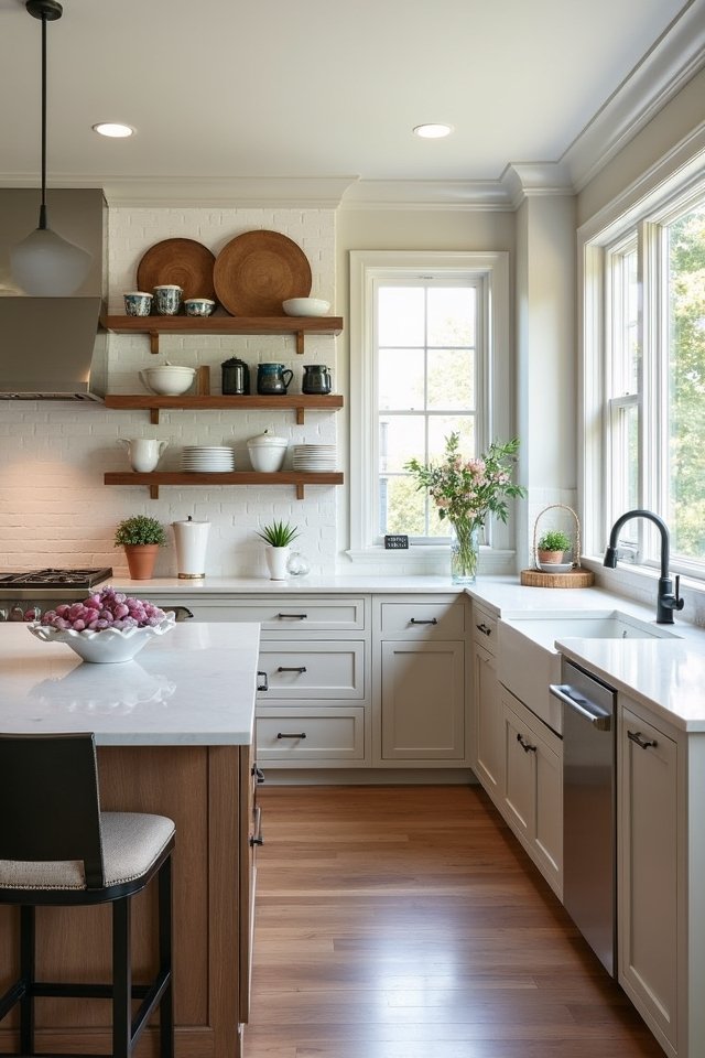 stylish open shelving organization