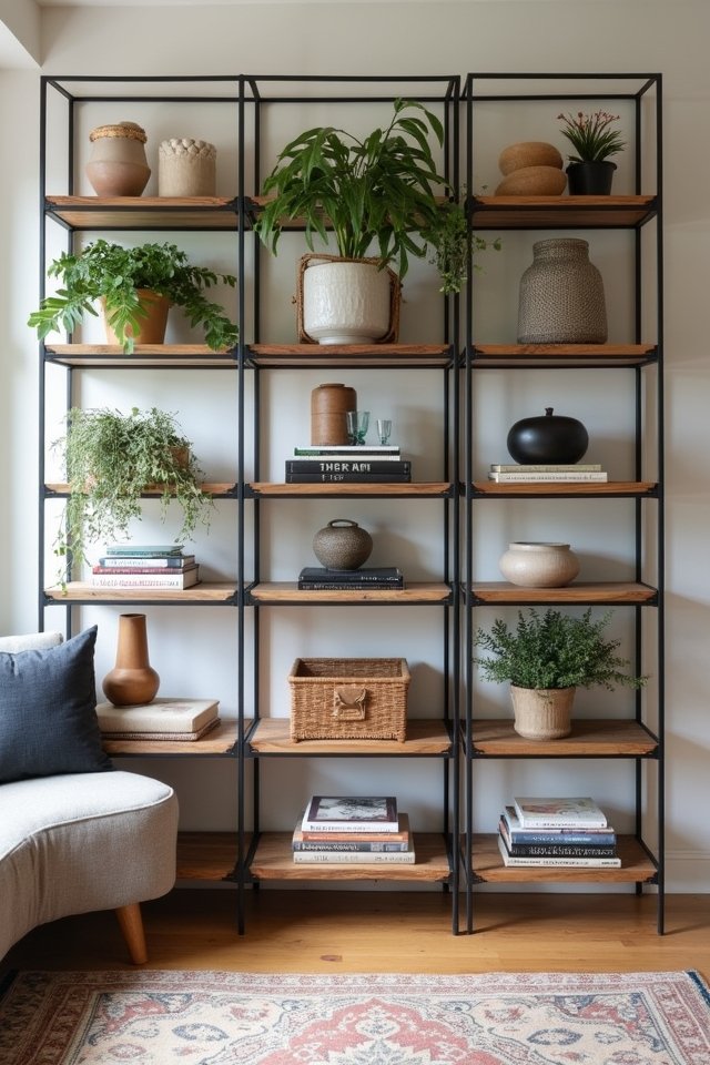 stylish open shelving organization
