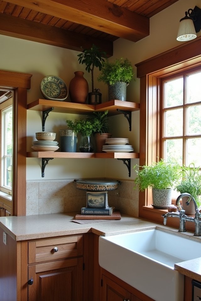 stylish open shelving showcase