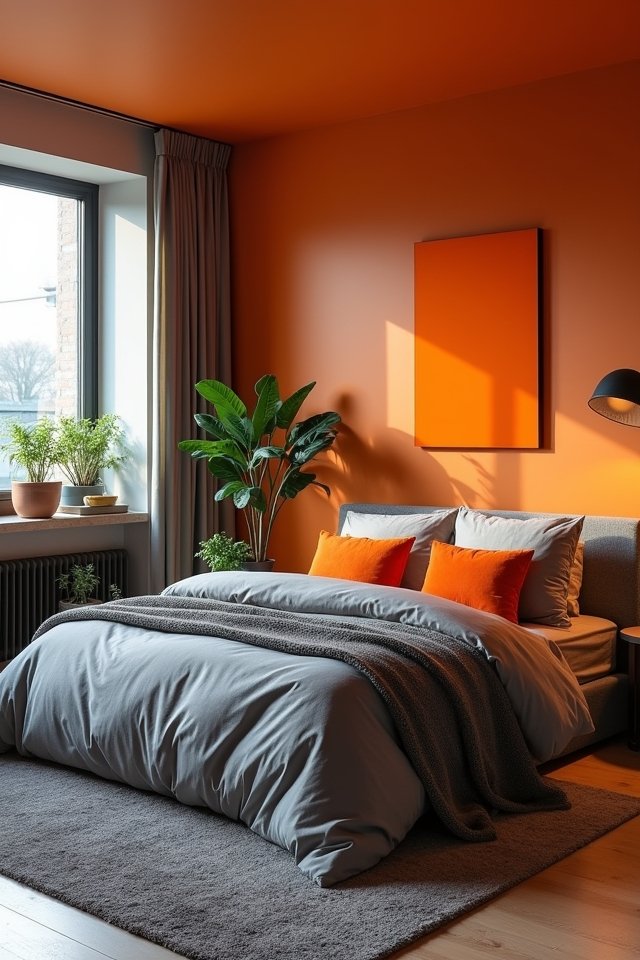 stylish orange and gray decor