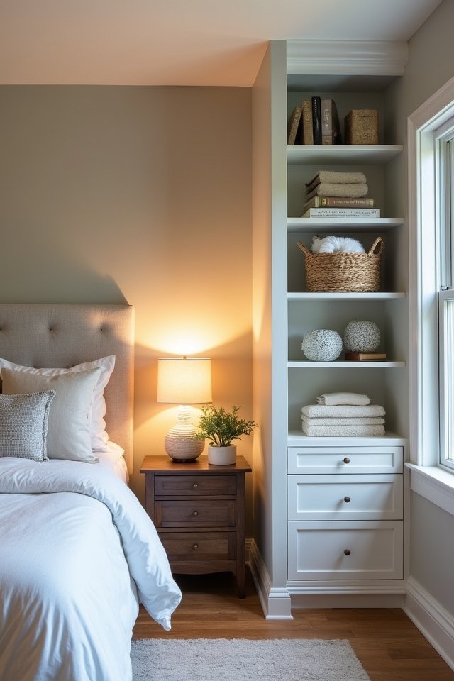 stylish organized bedroom storage