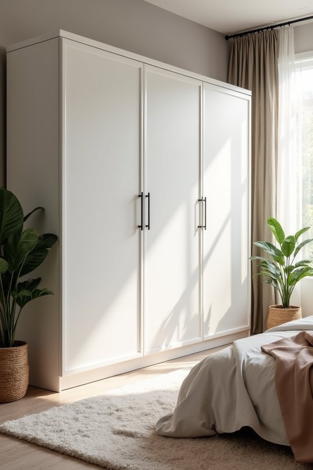 stylish organized white wardrobe