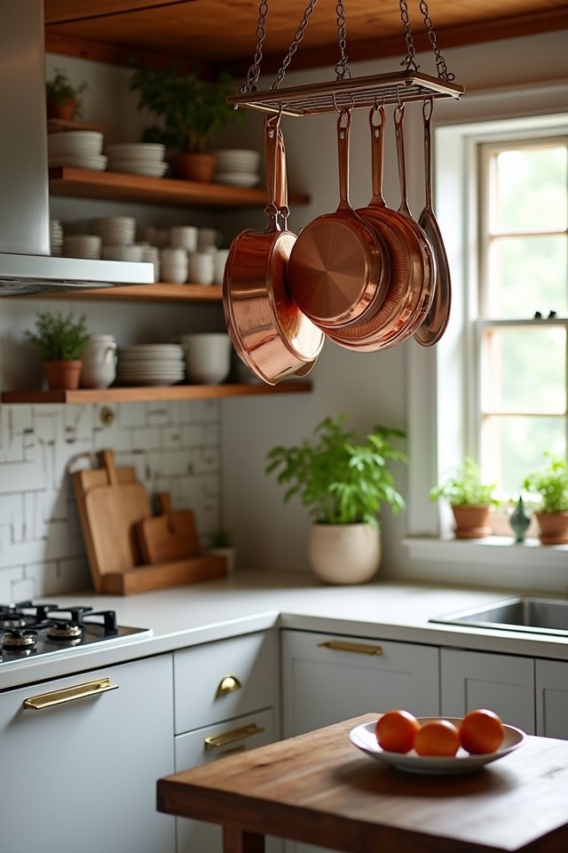 stylish overhead pot storage