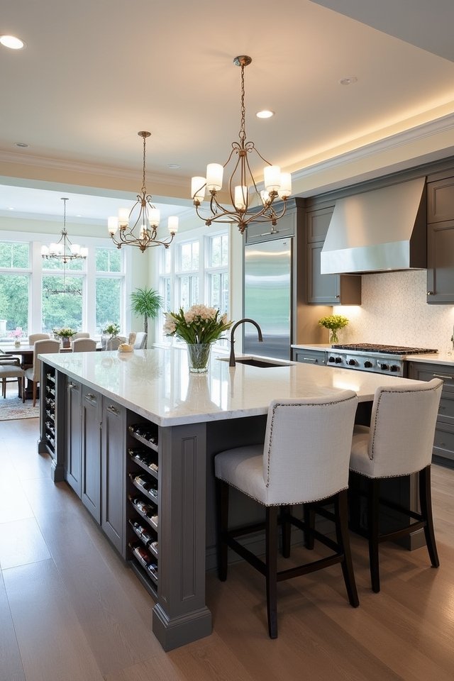 stylish oversized kitchen island
