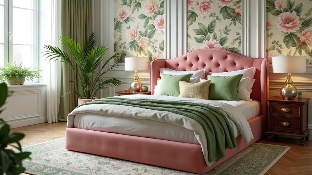 stylish pink and green bedrooms