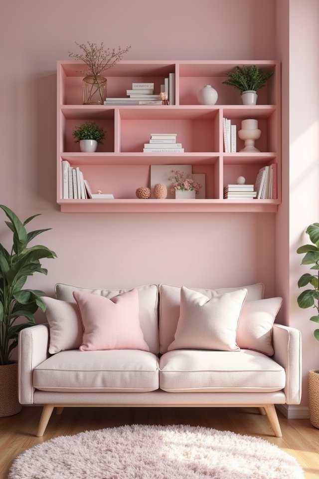 stylish pink shelving units