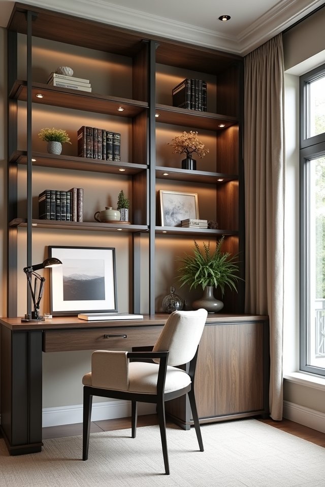stylish shelves enhance organization