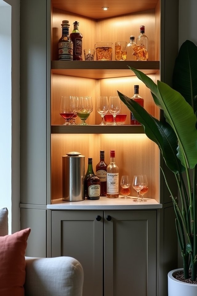 stylish space saving bar shelf