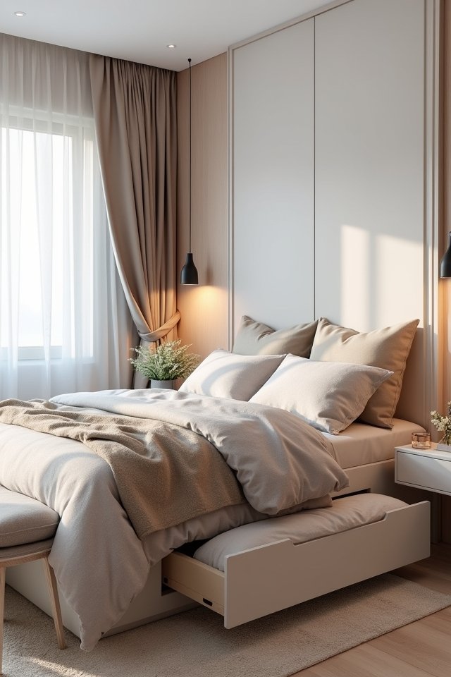 stylish space saving bed drawers
