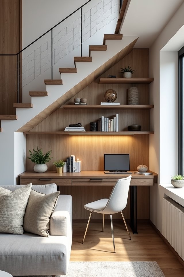 stylish staircase mini office