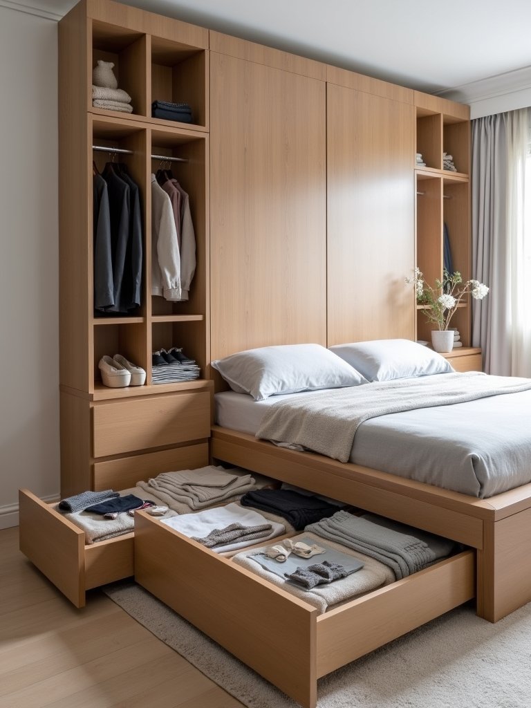stylish storage solution bed