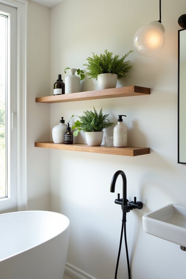 stylish storage with floating shelves