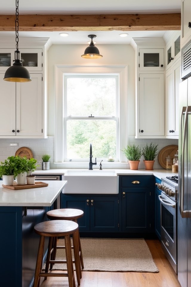 stylish two tone cabinet designs