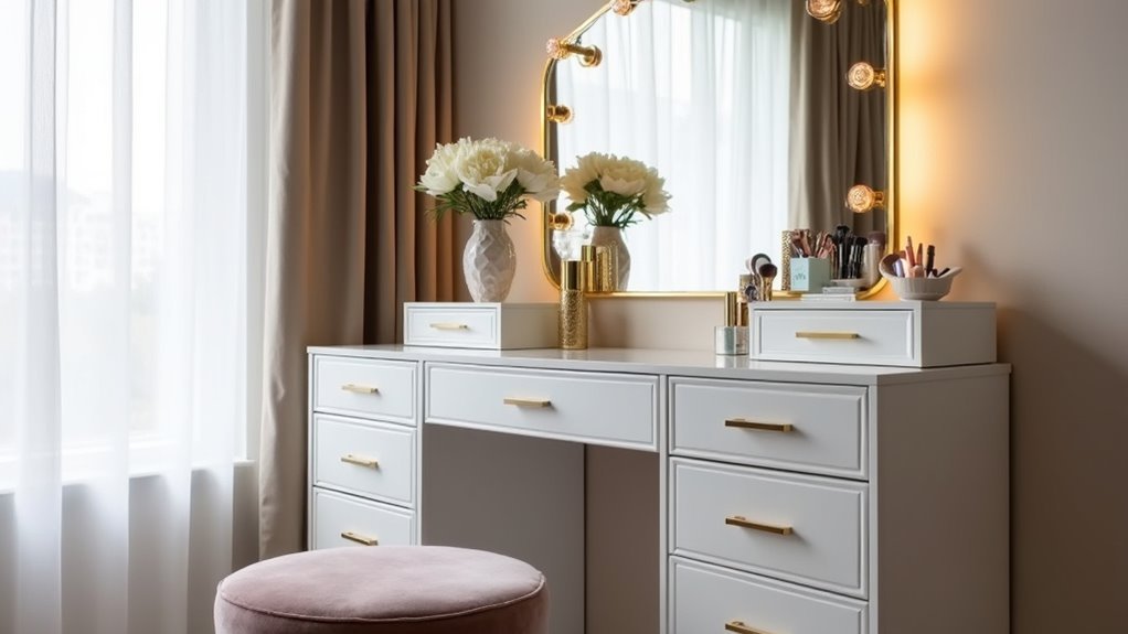 stylish vanity with storage