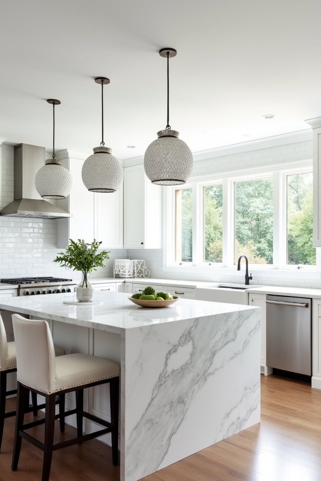 stylish white kitchen backsplash