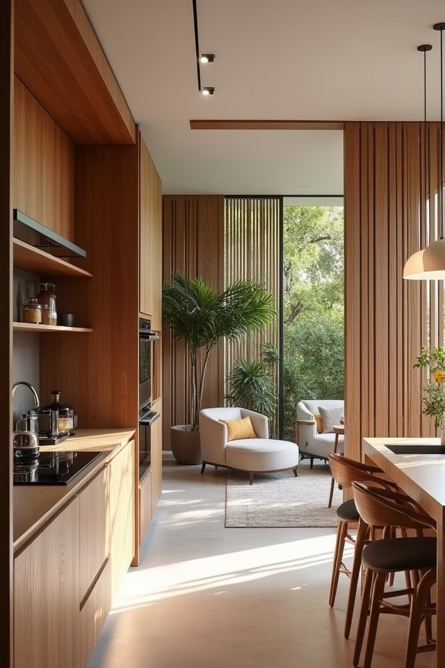 stylish wooden slat screens