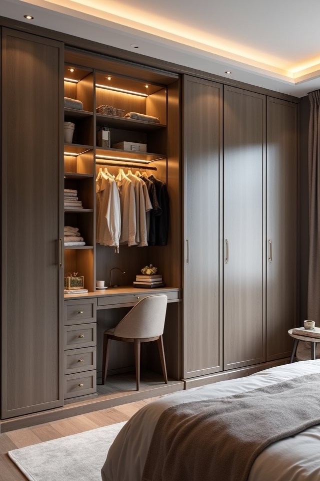 stylish workspace integrated wardrobe