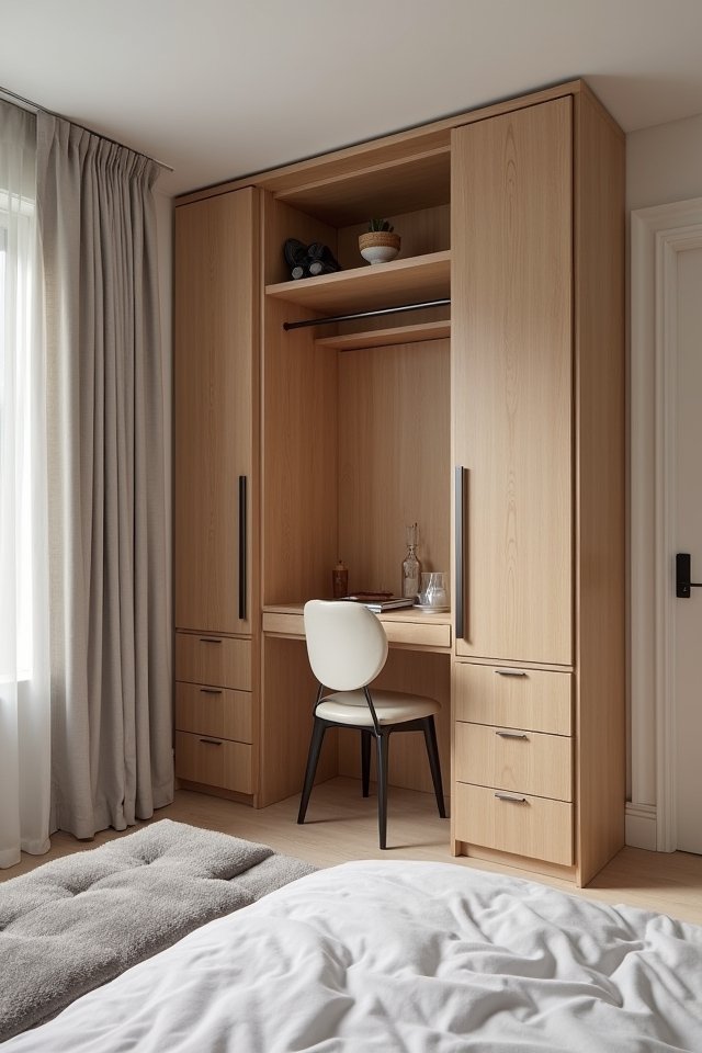 stylish workspace with storage