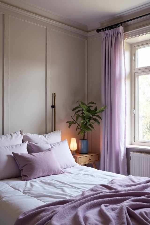 subdued taupe and lavender