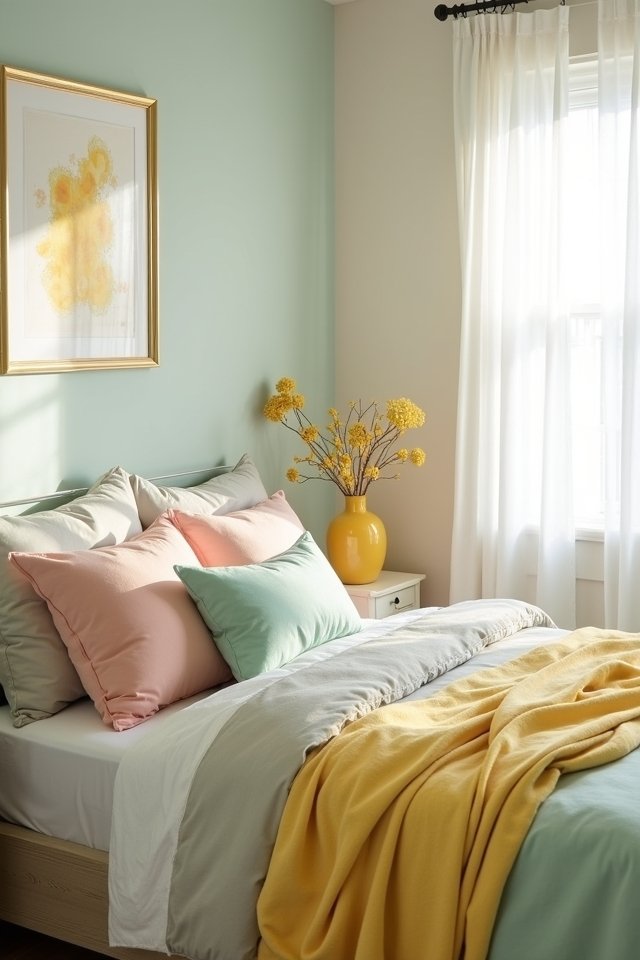 subtle yellow decor accents