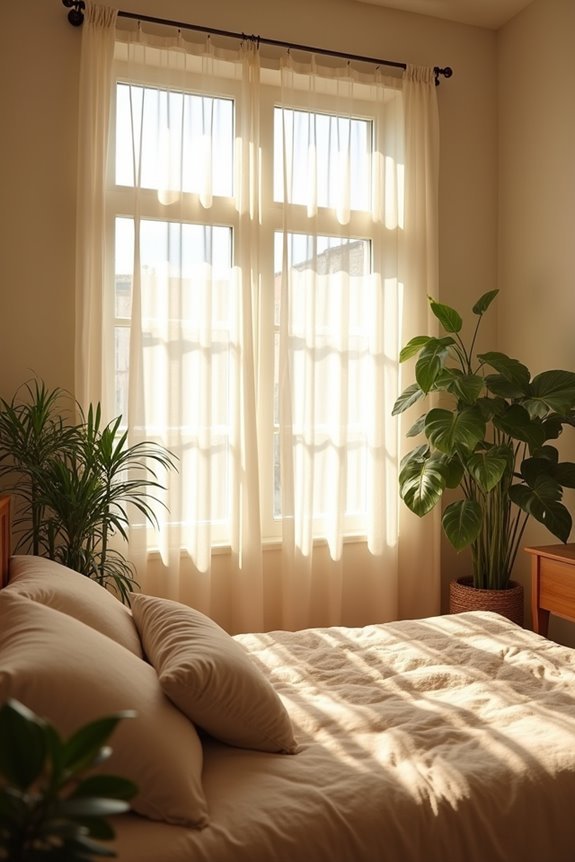 sunlit haven with sheer curtains