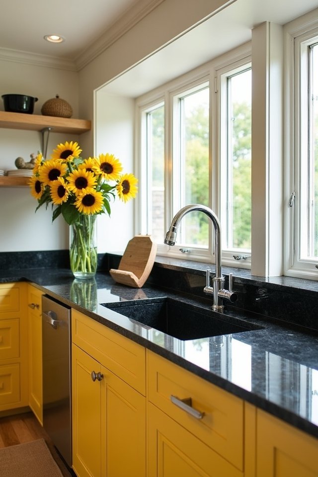 sunny kitchen with yellow