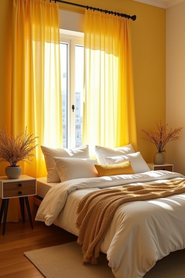 sunny yellow curtain transformation