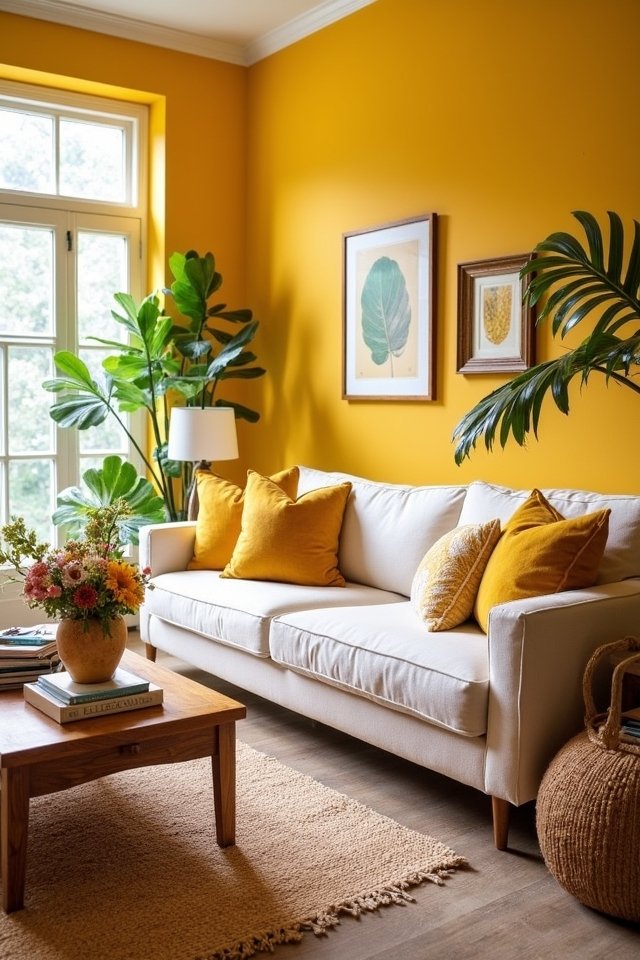 sunny yellow living room transformation