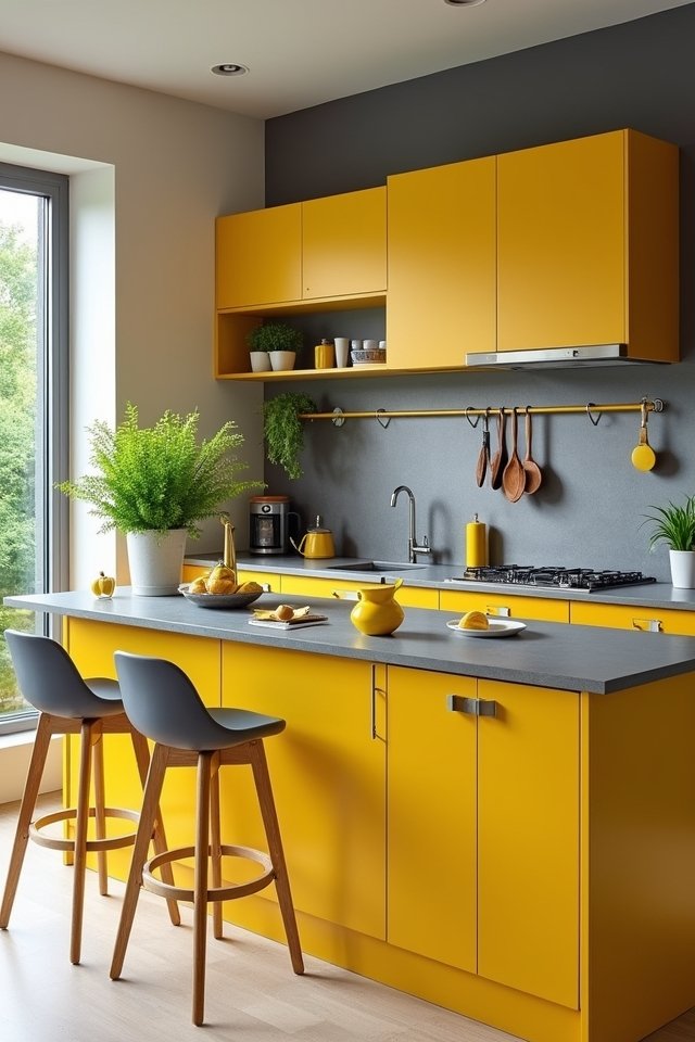 sunny yellow sleek gray