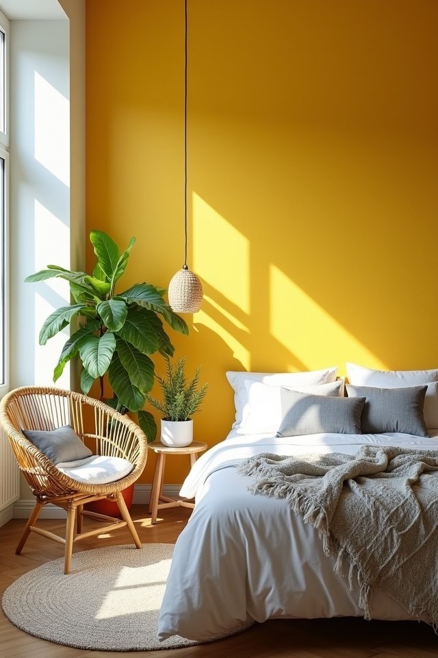 sunshine inspired accent wall