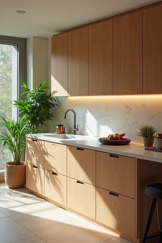 sustainable light oak cabinets