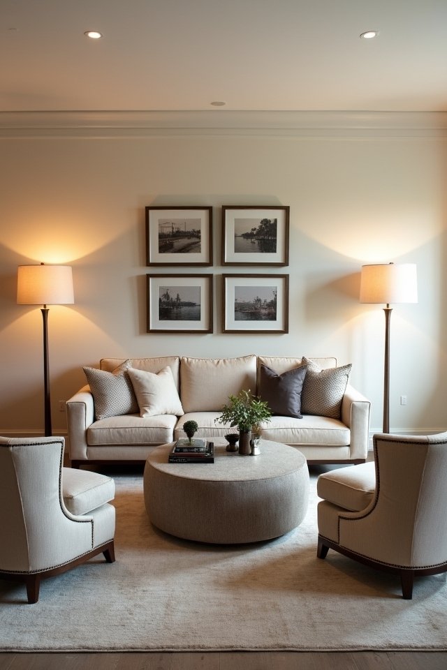symmetrical living room arrangements
