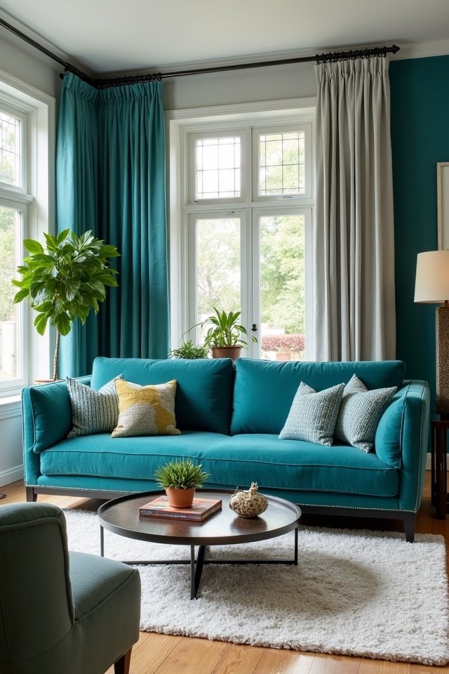 teal and blue decor
