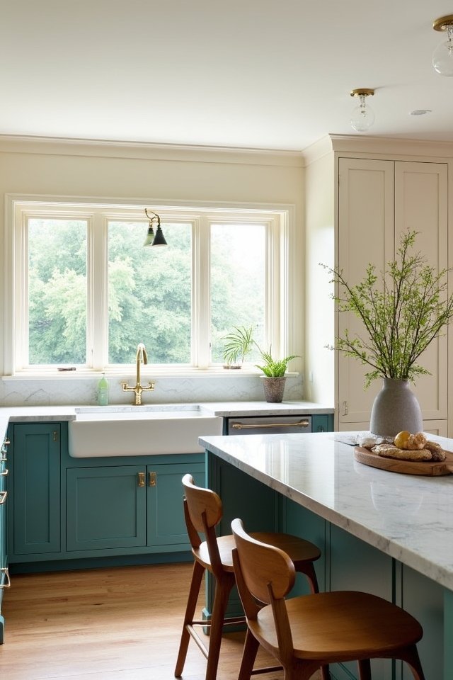 teal and cream kitchen elegance