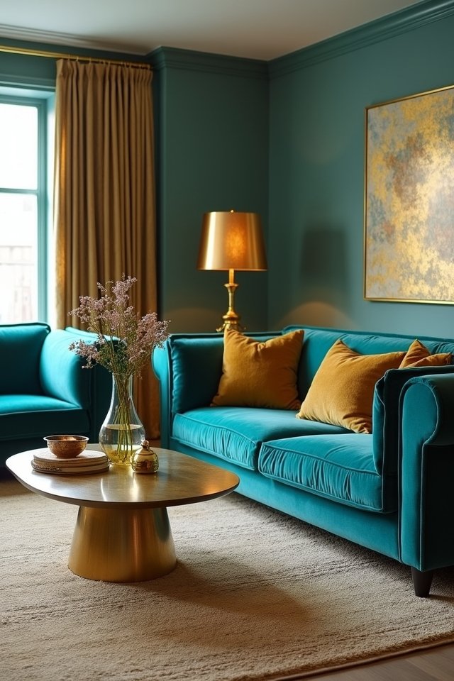 teal and gold elegance