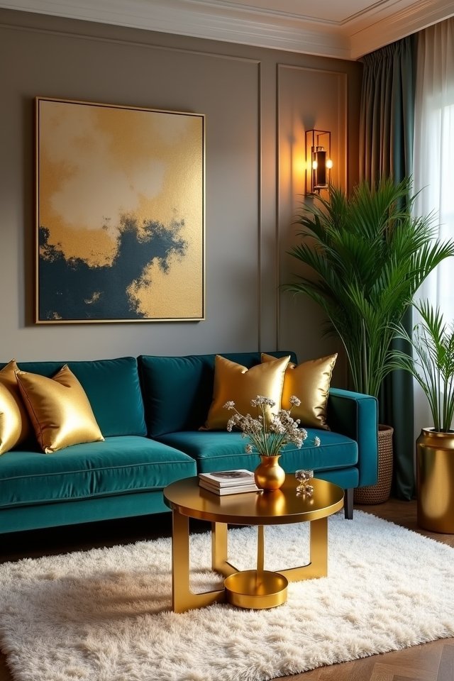 teal and gold elegance