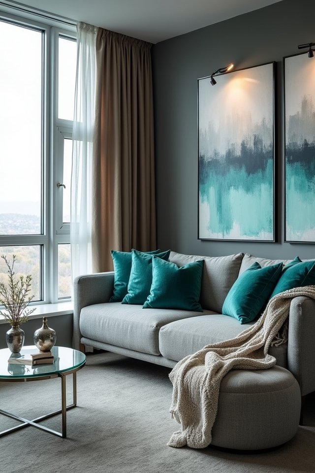 teal and grey elegance