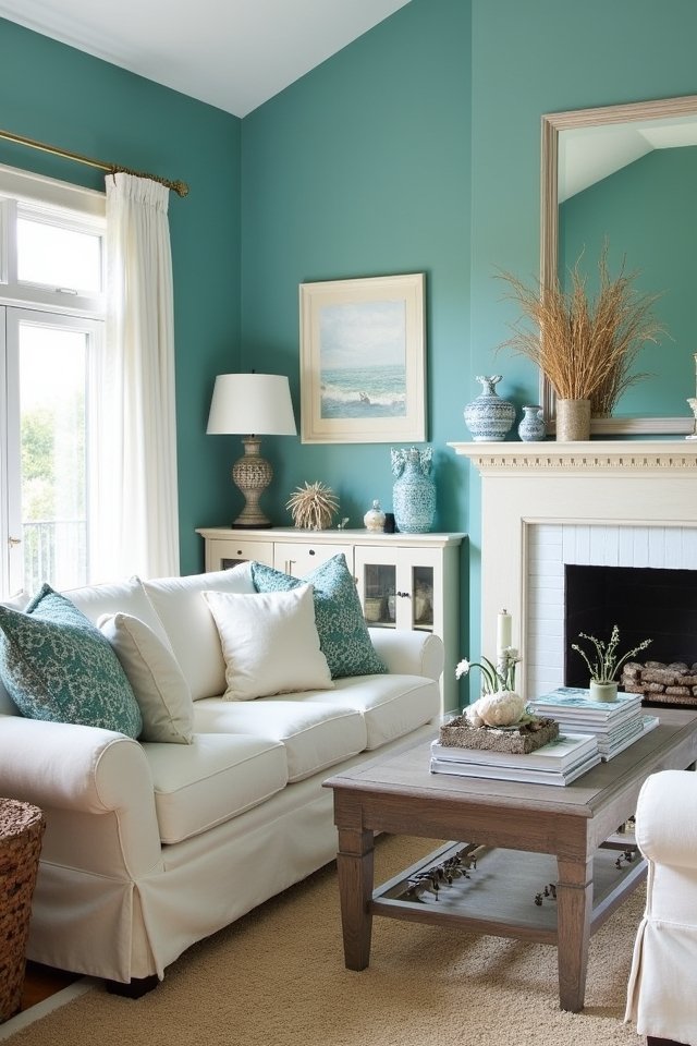teal coastal retreat decor