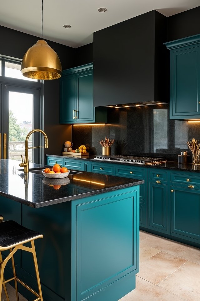 teal gold sleek sophistication