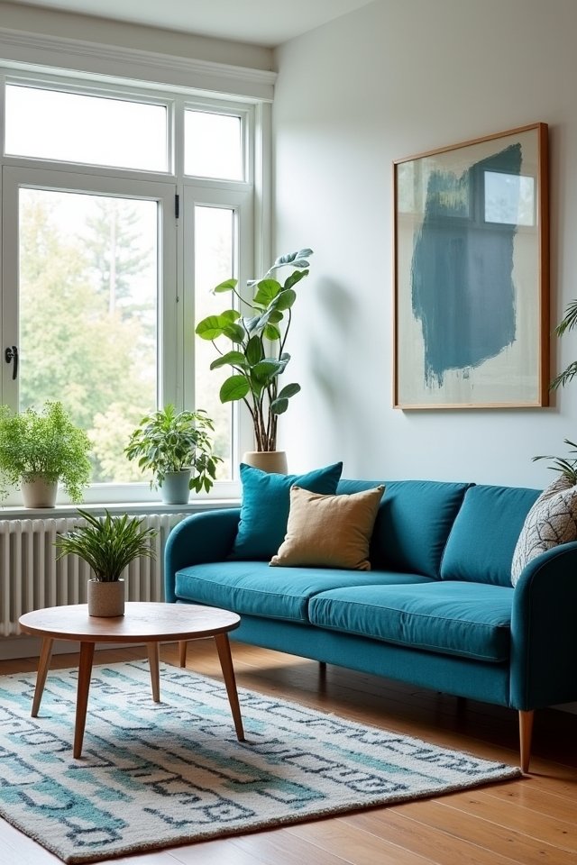 teal mid century modern decor