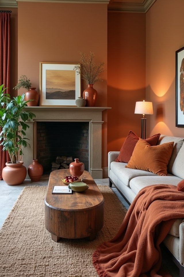 terracotta accents earthy tones